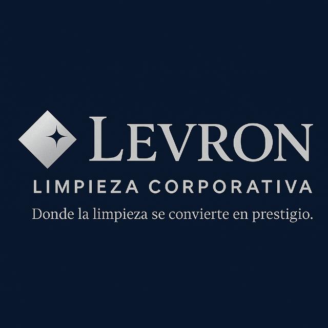 Logo de Levron Limpieza Corporativa: rombo plateado con estrella y el lema Donde la limpieza se convierte en prestigio